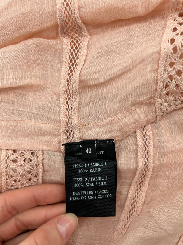 Top "Ojima" rose à volants