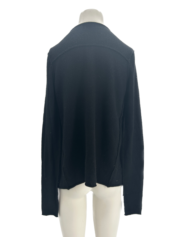 Gilet noir en cachemire à imprimé papillon