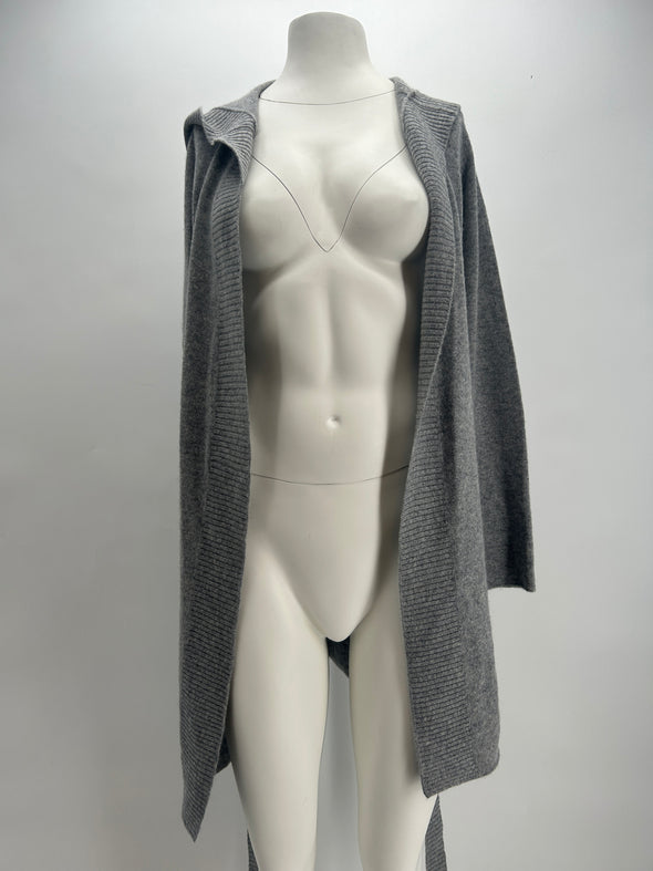 Gilet gris à capuche