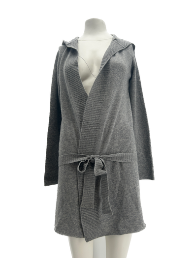 Gilet gris à capuche