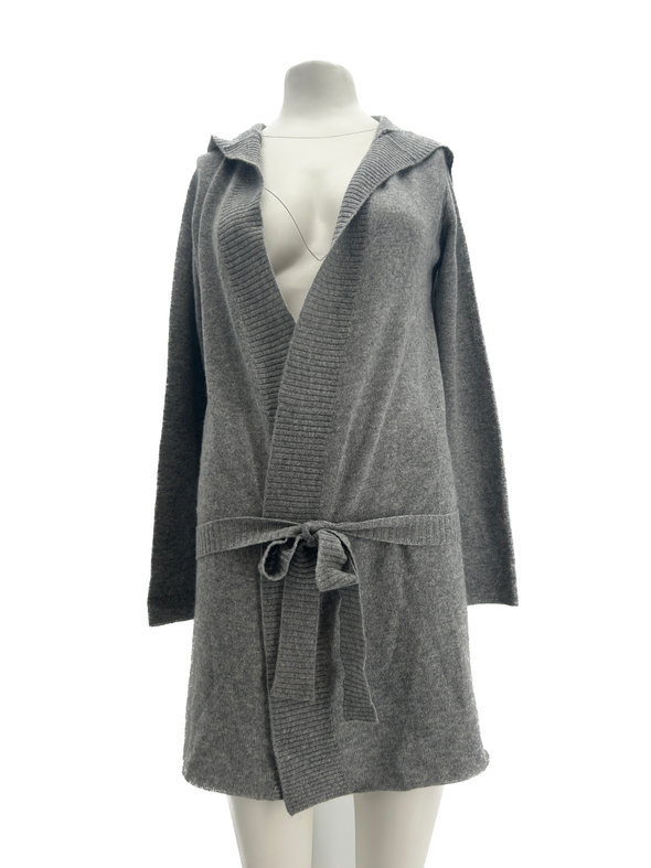 Gilet gris à capuche