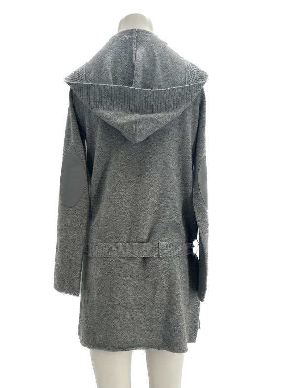 Gilet gris à capuche