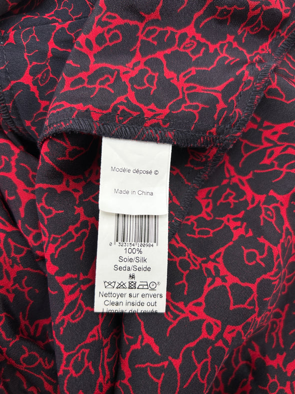 Robe cintrée noire et rouge