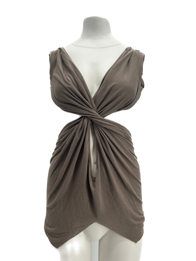 Tunique taupe à dos nu