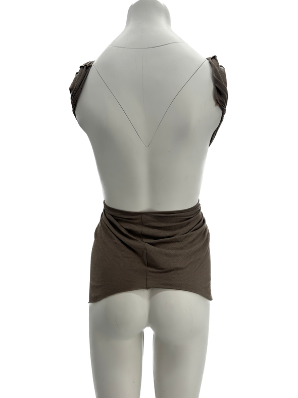 Tunique taupe à dos nu