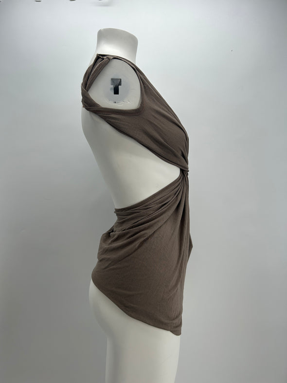 Tunique taupe à dos nu