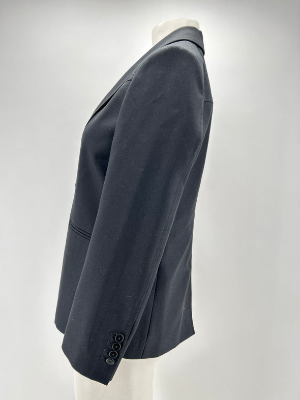 Blazer noir en laine mélangée