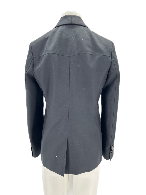 Blazer noir en laine mélangée