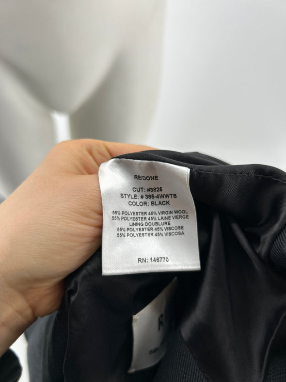 Blazer noir en laine mélangée