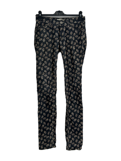 Pantalon noir à imprimé