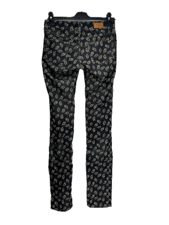 Pantalon noir à imprimé
