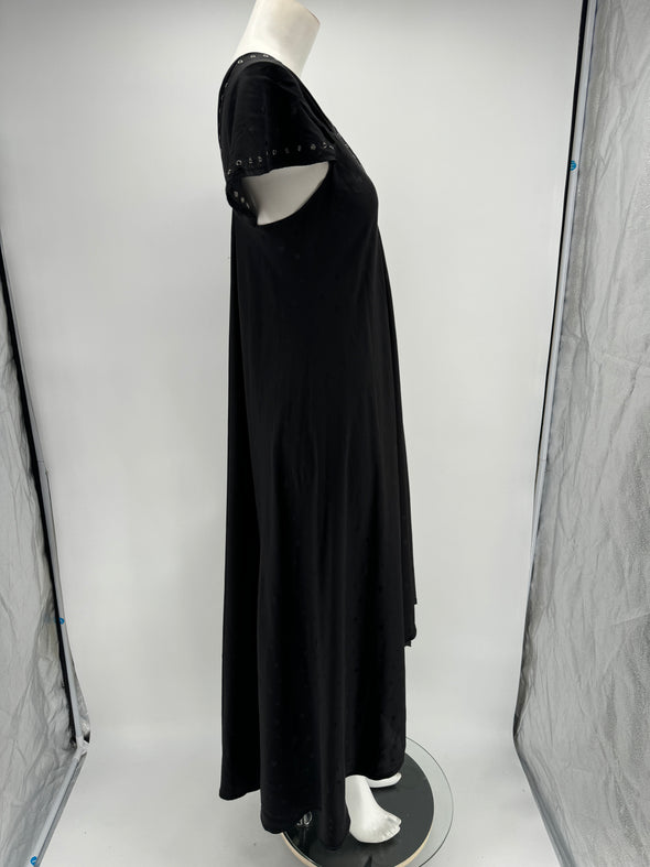 Robe longue noire en soie