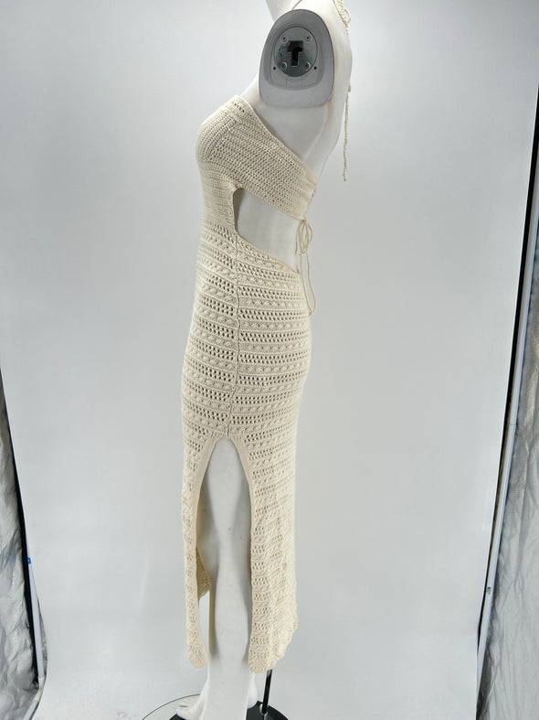 Robe en crochet écru