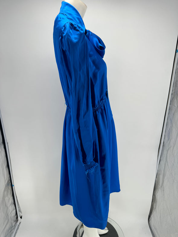 Robe bleu électrique satinée