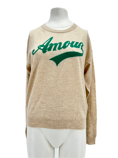 Pull en laine beige