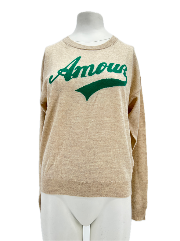 Pull en laine beige