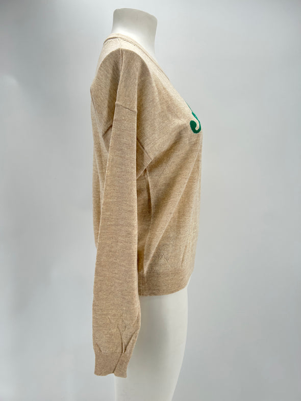Pull en laine beige