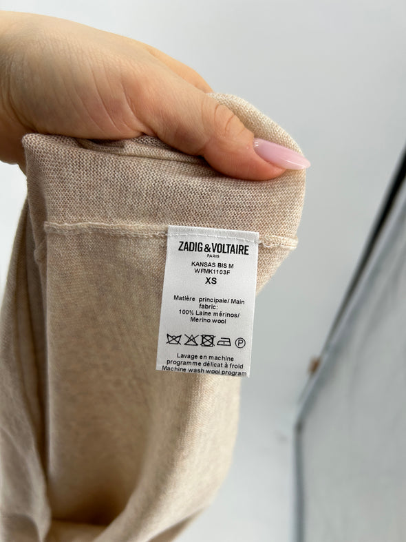 Pull en laine beige