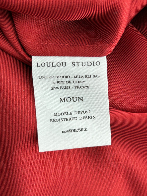 Robe en soie rouge "Moun"