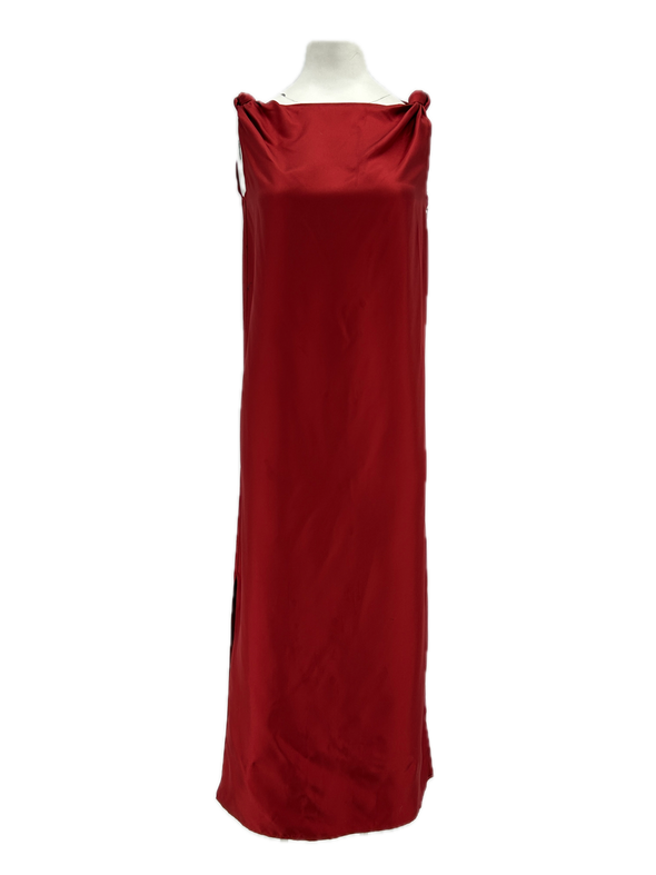 Robe en soie rouge "Moun"