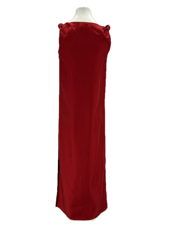 Robe en soie rouge "Moun"