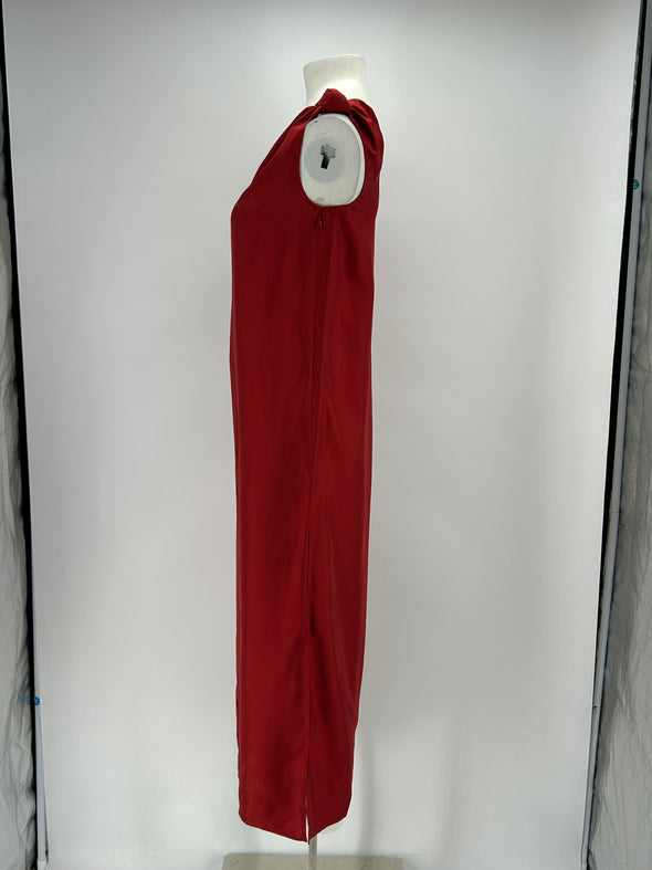 Robe en soie rouge "Moun"