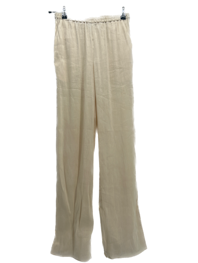 Pantalon large beige