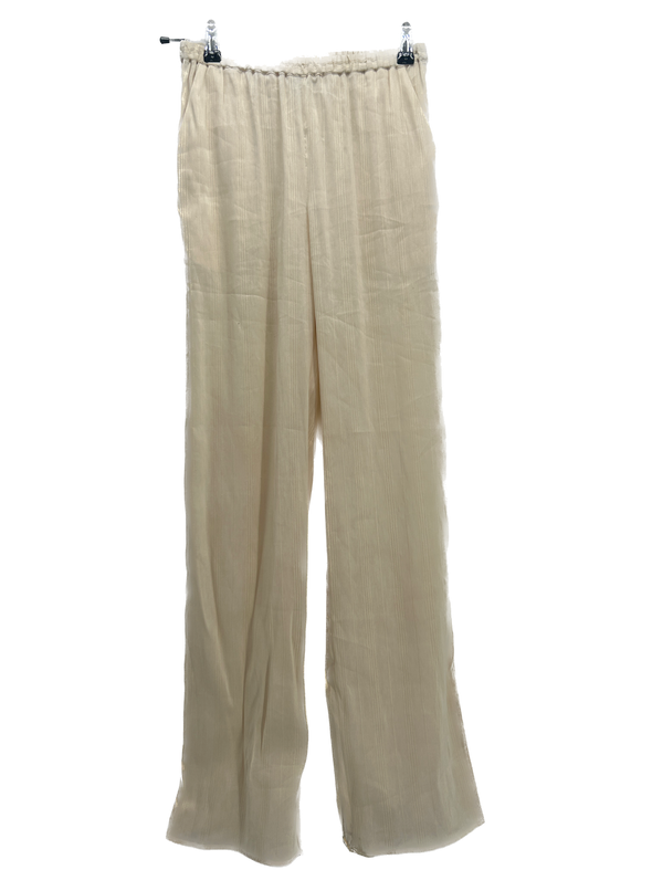 Pantalon large beige