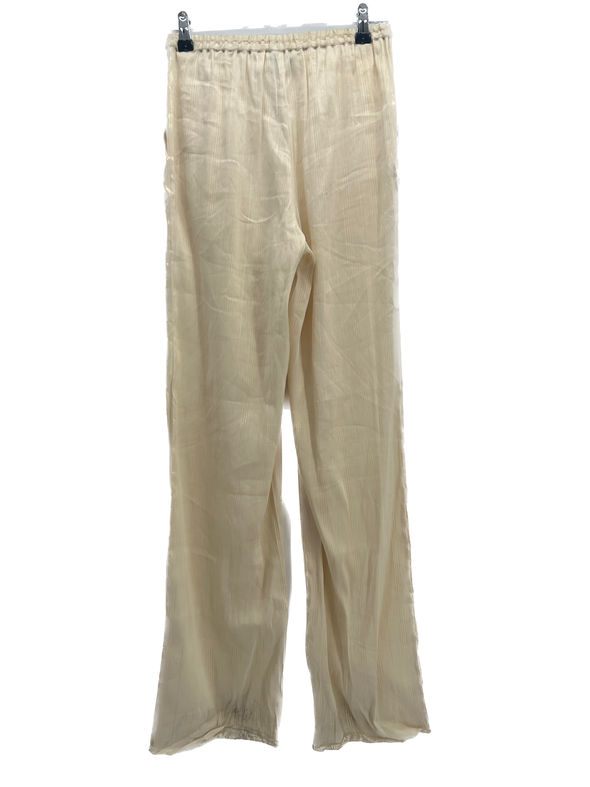 Pantalon large beige