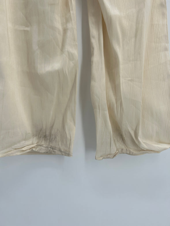 Pantalon large beige