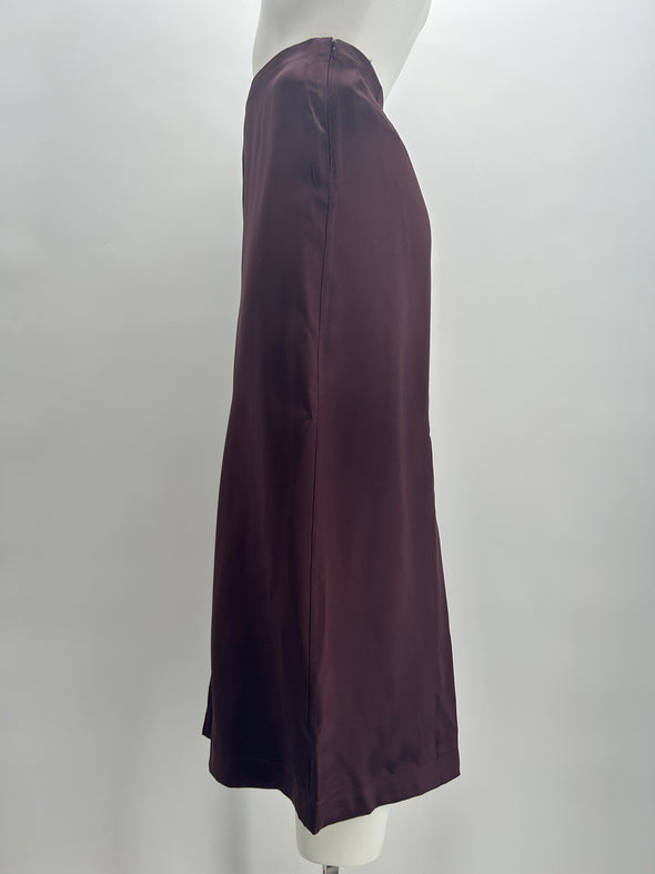 Jupe bordeaux en soie