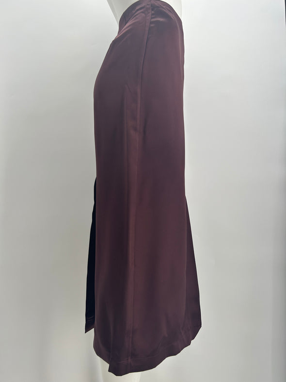 Jupe bordeaux en soie