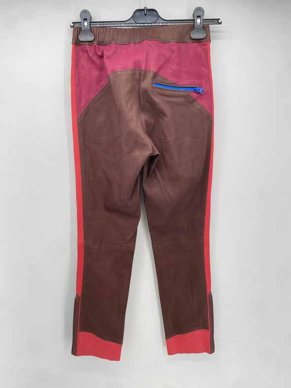 Pantalon en cuir multicolore
