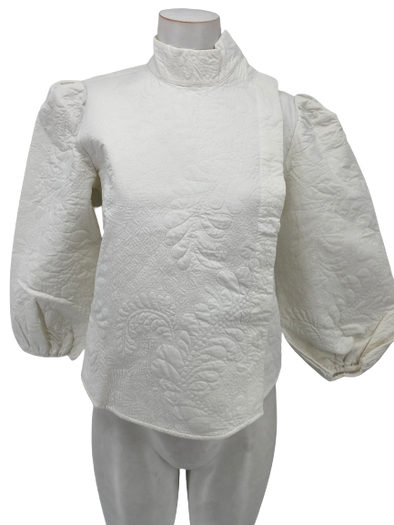 Top col montant à manches longues