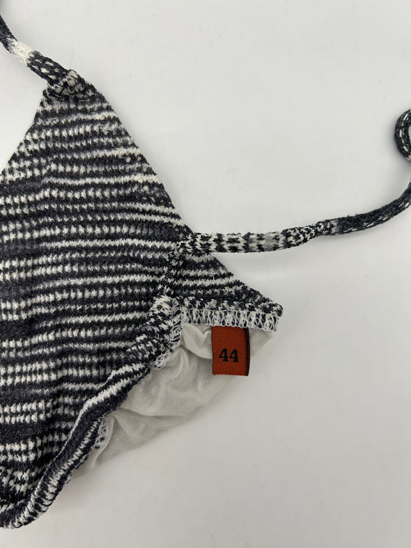 Maillot de bain noir à rayures et à motifs fruits