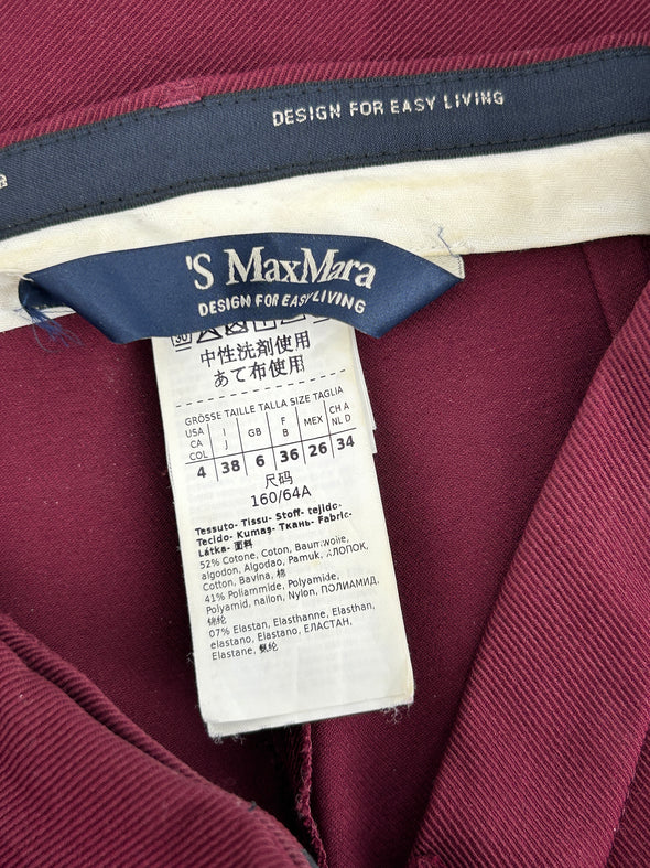 Pantalon à pinces bordeaux