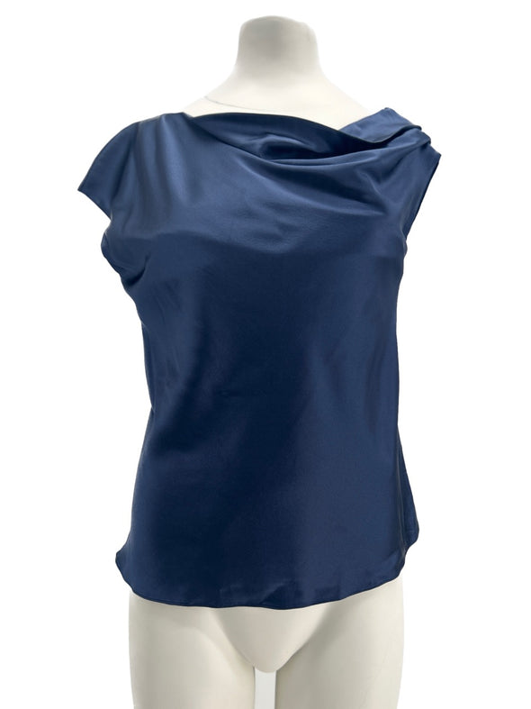 Top asymétrique bleu marine