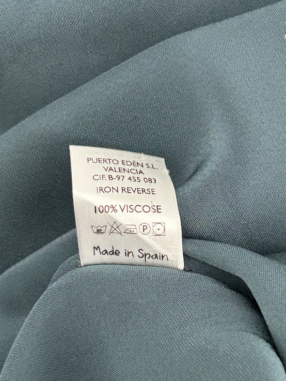 Robe satinée bleue