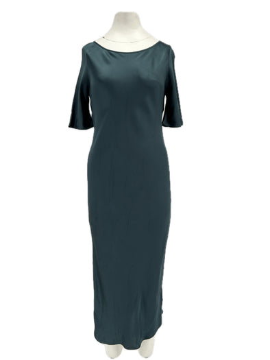 Robe satinée bleue