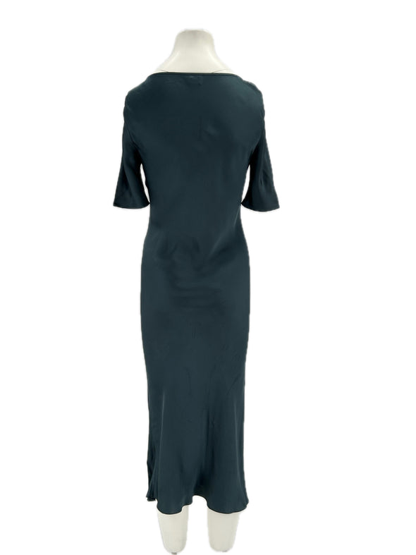 Robe satinée bleue