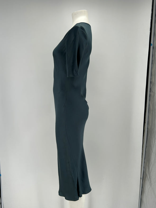 Robe satinée bleue