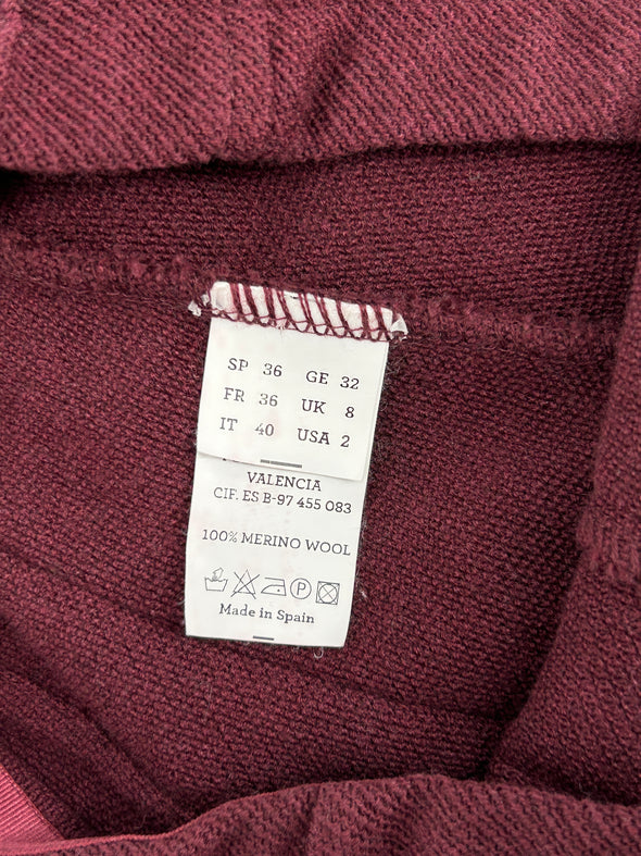 Pantalon en laine bordeaux