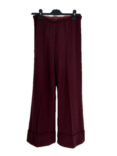 Pantalon en laine bordeaux