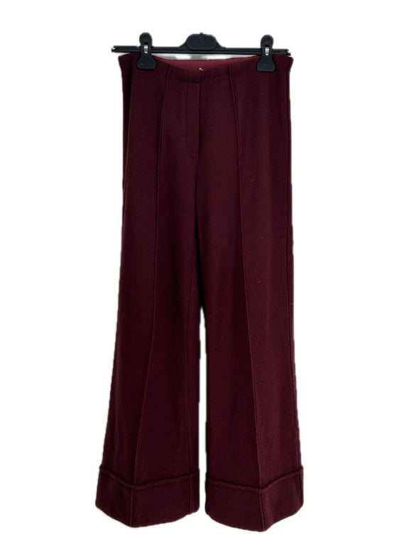 Pantalon en laine bordeaux