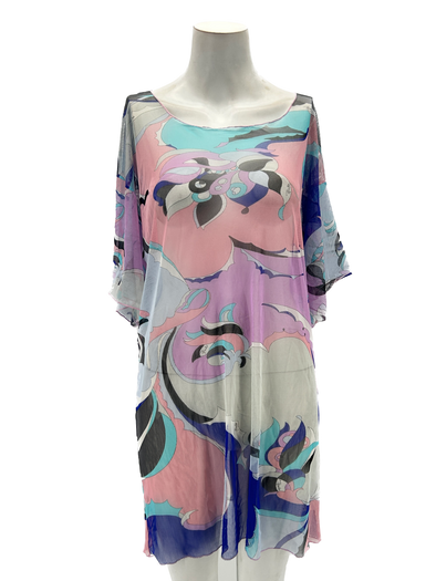 Robe transparente en mesh multicolore