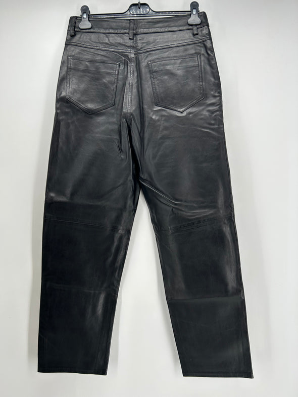 Pantalon en cuir noir