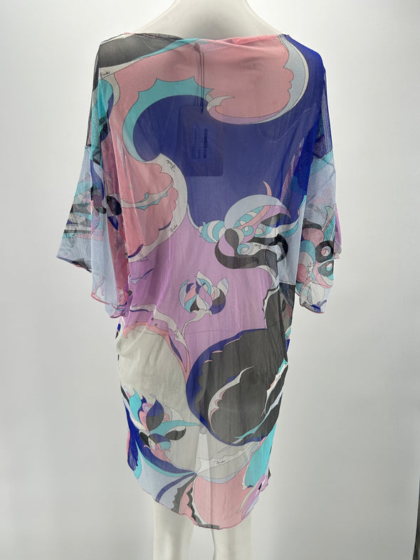 Robe transparente en mesh multicolore