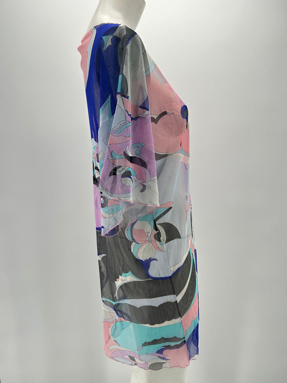 Robe transparente en mesh multicolore