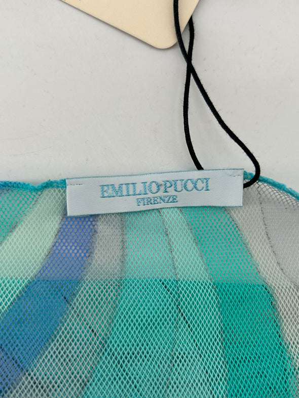 Robe transparente en mesh turquoise