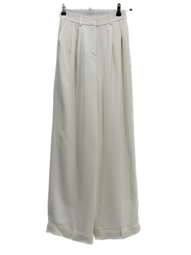 Pantalon de tailleur large écru